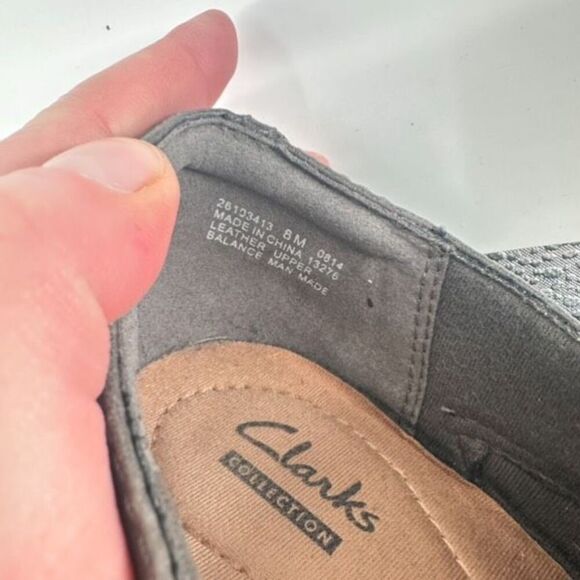 Clarks Collection Women's Leather Block Heel Side Zip Pumps Heels Taupe Size 8M - Picture 10 of 12